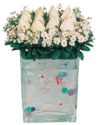 Ankara Panora AVM ieki maazas 7 adet beyaz gl cam yada mika vazo tanzim