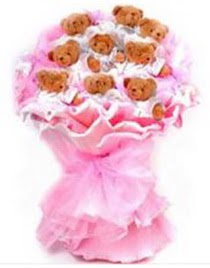 11 adet ayiciktan teddy bear buketi Ankara Acity Premium Outlet AVM cicekciler , cicek siparisi