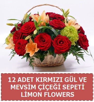 12 gl ve mevsim iekleri sepeti Ankara Forum Outlet AVM ieki iek siparii